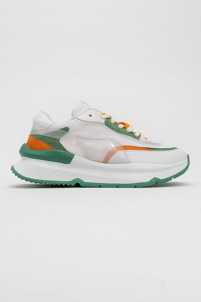 Ccway Pantofi sport de damă alb verde - cu șireturi