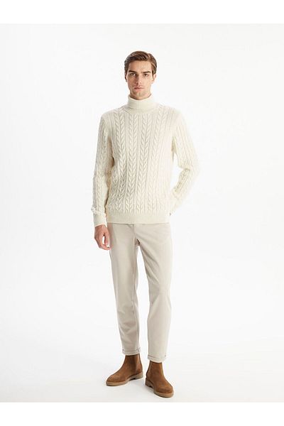 LC Waikiki Lcw Vision Beige Turtleneck Long Sleeve Men's Knitwear Sweater