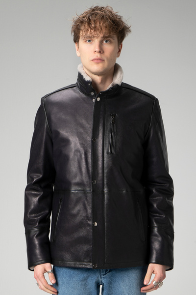 Dericlub Sdx2030 Jumbo Içi Kürklü Gerçek Deri Erkek Kaban Siyah