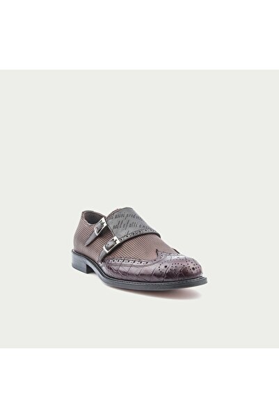 TOGO Bordo Kahverengi Hakiki Deri Erkek Klasik Ayakkabı [030134] - Köseli Taban
