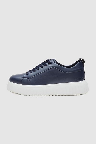 Twn Λευκή χοντρή σόλα Navy Blue Sneaker - Παπούτσια με κορδόνια