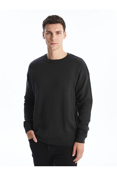LC Waikiki Lcw Casual Anthracite Crew Neck Long Sleeve Men's Knitwear Sweater
