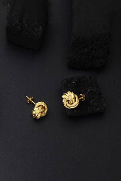 Bilezikci 14 Ayar Klipsli Düğüm Altın Küpe