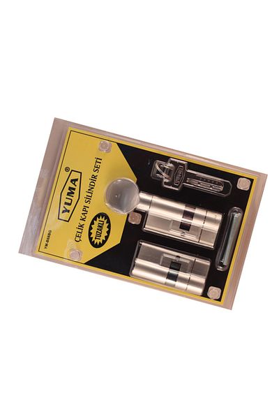 VİCEM 68mm Latched Steel Door Trapped Barrel Set - Yellow