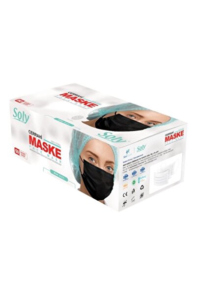 SOLY CARE 3 Katlı Siyah Maske 100 Adet ( 2 Kutu )