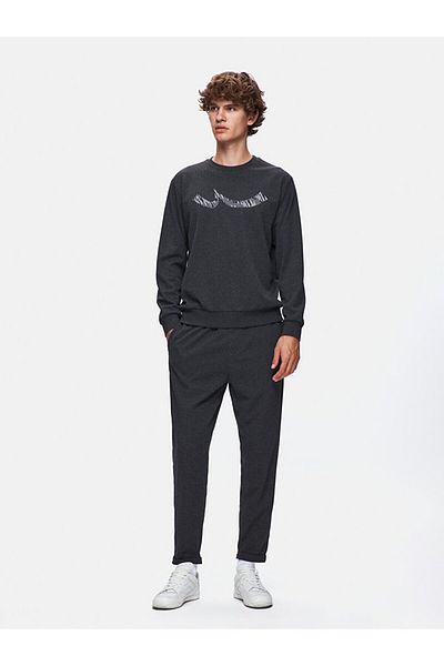 Ltb O-Neck Long Sleeve Anthracite Sweatshirt