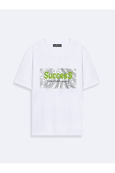 Ltb Slogan Crew Neck κοντομάνικο Relaxed Fit Λευκό μπλουζάκι