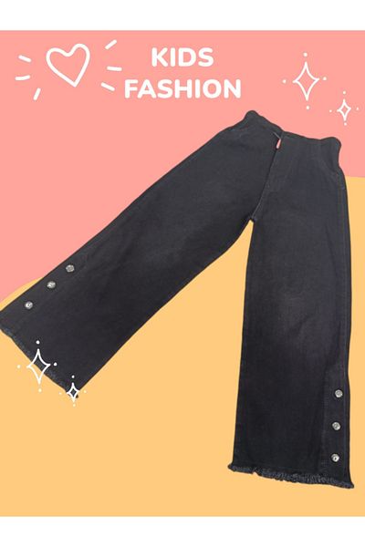 DENİZLİFE Wide Leg Waisted Elastic Girl's Pants