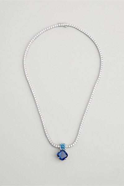 So CHIC... Frida'nın Renkleri 18 Ayar Beyaz Altın Kaplama 43 Cm Gümüş Kolye