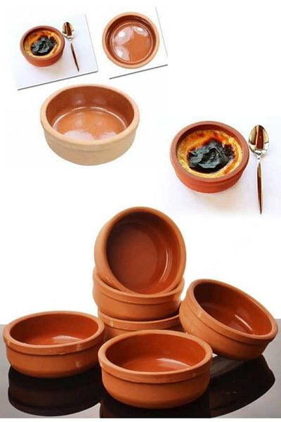 mexel 6-Piece Clay Casserole Set Rice Pudding and Casserole Container Bowl