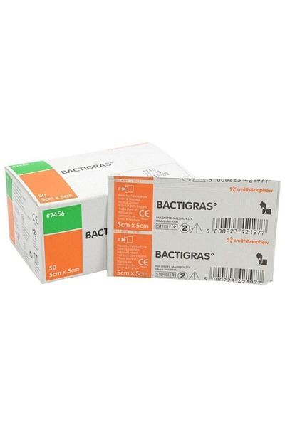 bactigras Paraffin Antiseptic Tulle Wrap Wound Care Cover 5cm X 5cm 1 Piece