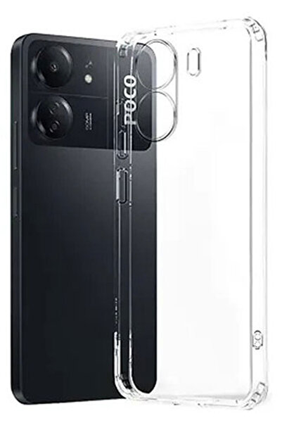 CEPSTOK Poco C65 Kılıf Şeffaf Kamera Korumalı Yumuşak Silikon