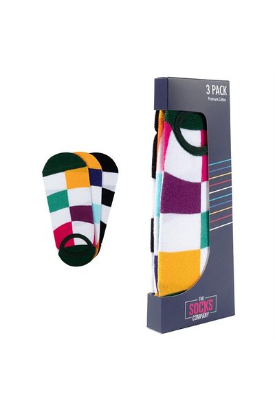 The Socks Company 3 чифта шарени невидими дамски чорапи в специална кутия (163 бр.)