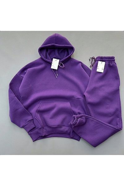 DWN WEAR Cotton 3 Thread Unisex Oversize Winter Tracksuit Set - Long Sleeve