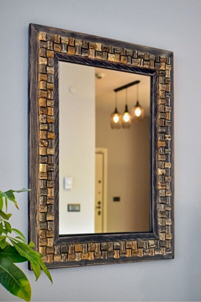 Stone World Wicker Mistik Traverten Dekoratif Ayna – 48×63 cm