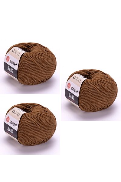 Yarnart Yarn Art Jeans 40 Ανοιχτό καφέ Amigurumi Πλεκτό νήμα Ζακέτα Πλεκτό νήμα Baby Floss Punch Floss 3 Pack