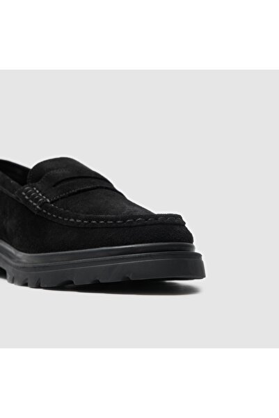 TOGO Siyah Süet Kadın Loafer Ayakkabı [060053]