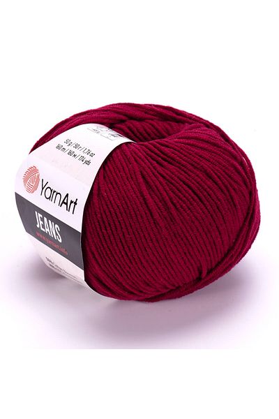 Yarnart Yarn Art Jeans Amigurumi Knitting Thread 66 Burgundy Color Cardigan Knitting Thread Baby Thread Punch Thread Pack of 3