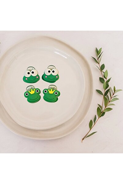 Kumsals Kids Boutique Sanrio Keroppi 4'lü Kurbağa Figürlü Mandal Toka