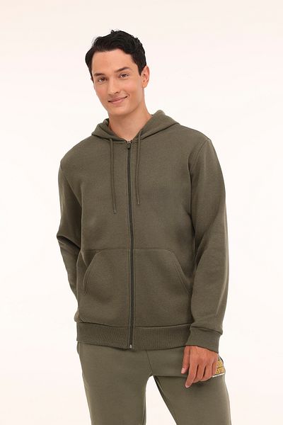 Kinetix Mr Rjn387 Fz Hd 4Pr Khaki Men's Tracksuit Top