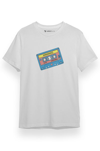 Tshirthane Ανδρικό μπλουζάκι Mamamoo Retro Casette Tape Λευκό κοντομάνικο