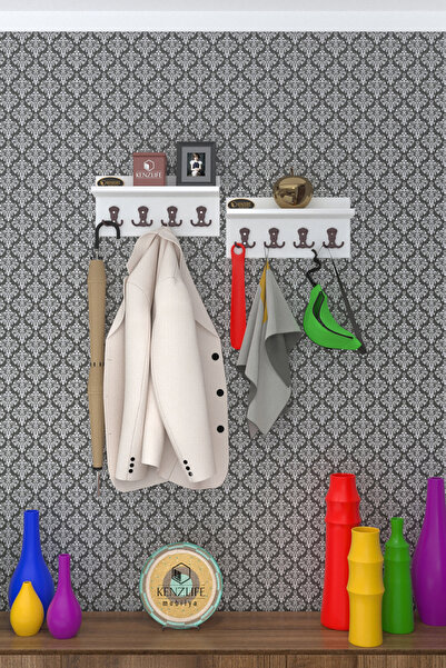 Kenzlife Elbise Askılığı Karayemiş2 Byz 26*076*12 Vestiyer Portmanto Askı Askılık 8 Adet Askı