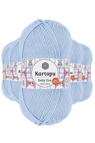 Kartopu 5 قطع من خيوط صوف الحياكة اليدوية المقاومة للبيلينغ باللون الأزرق K544