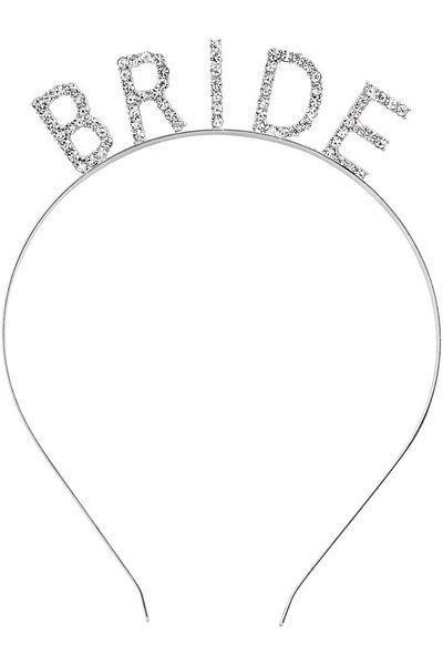 kapsulavm Silver Color Bachelorette Crystal Stone Bride Crown Imported 16x10 Cm