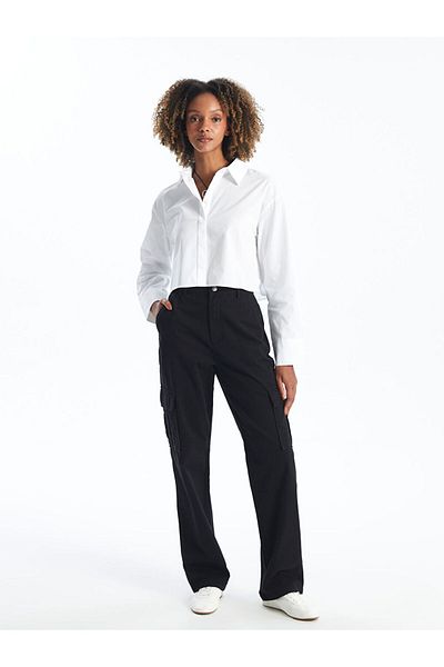 LC Waikiki Pantaloni cargo pentru femei LCW Standard Fit Gabardine