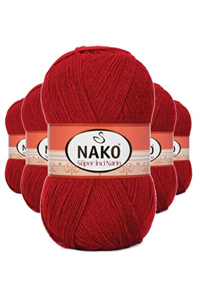 Mestore 5 τεμάχια Νήμα για πλέξιμο στο χέρι Super Pearl 100 γρ. Σκούρο Κόκκιν...