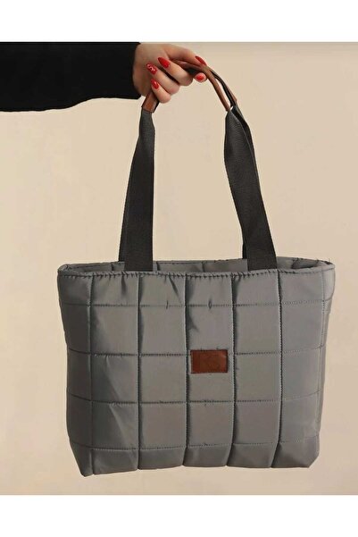 Skygo kadın gri kapitone el kol ve omuz  çanta