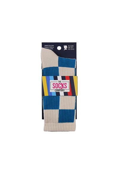 The Socks Company Дамски чорапи с шарка Socket в екрю синьо 23kdcr277k