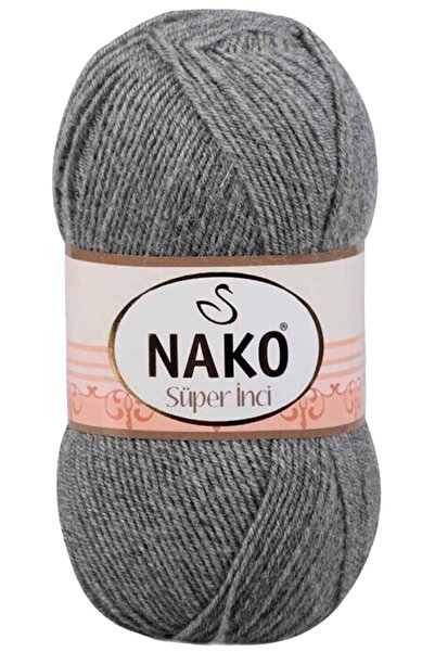 NAKO خيوط الحياكة اليدوية سوبر بيرل 100 جرام مزيج رمادي 194