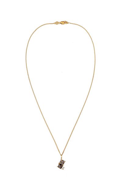 ELLI Halskette Diamanten Halskette Damen Anhänger Feine Kette Diamant Brillantschliff Schwarz (0,006 CT) Topa