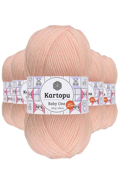 Kartopu 5 Pieces Baby One Non-Pilling Hand Knitting Yarn Wool Pink K699