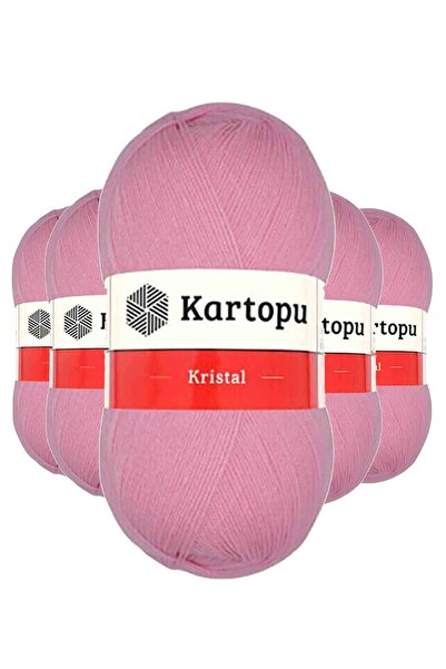 Marsilyan 5 قطع كريستال مزدوجة الطبقات من الألياف المحبوكة يدويًا باللون الوردي K774