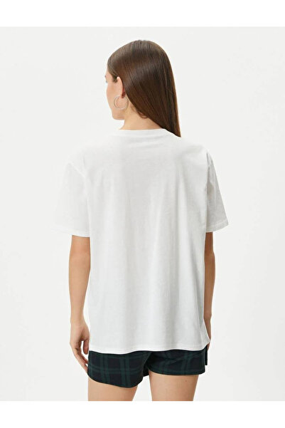 Koton Bavlněné tričko s krátkým rukávem a výstřihem pro kočky