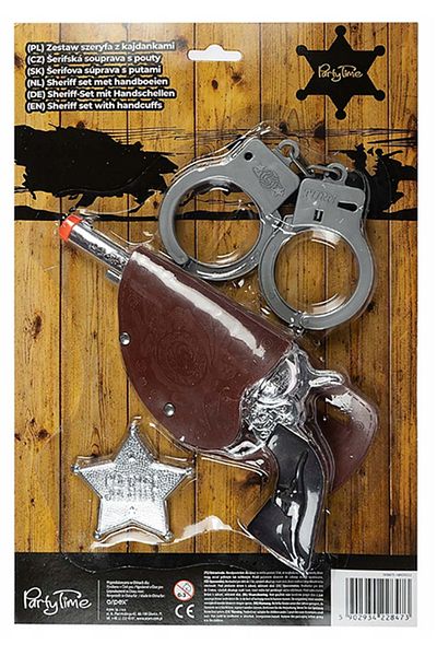 MarDyHome Cowboy Sheriff Gun Handcuffs and Badge Costume Set 3 Pieces for Shows