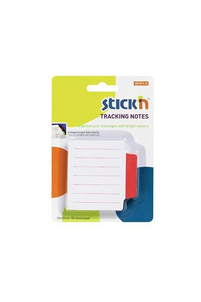 Hopax 50 Yp 70x70 Lined Note Paper - White Red, Stickn Adhesive 21483