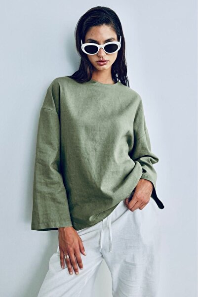 The Moda بلوزة كافالا من مزيج الكتان