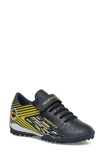 Kinetix Bruno J Tx 3 Fx Velcro Lightweight Children's Football Shoes Yellow Navy Blue