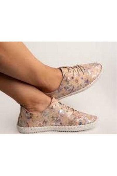 Prego London - Genuine Leather Women's Casual Comfort Shoes, POWDER Inside and Outside