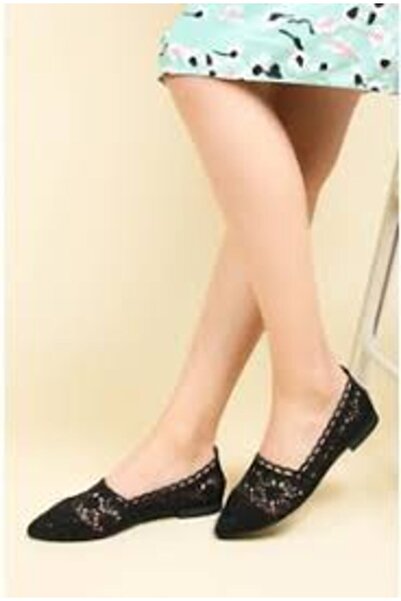 BEYAZ (Park Moda) Dokuma Kadın Babet SİYAH