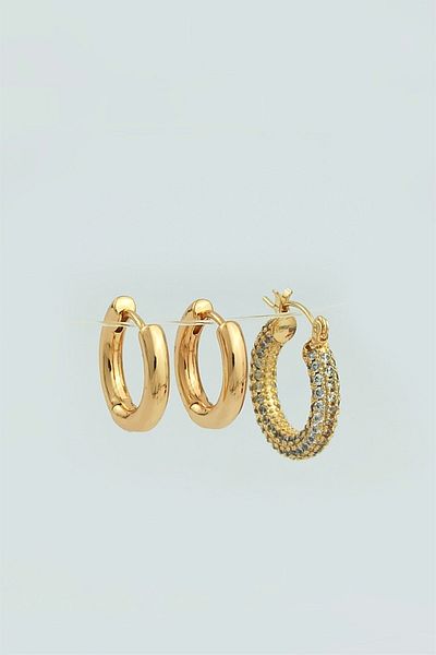 Çlk Accessories مجموعة من 3 قطع من الأقراط الحجرية Trküpe34931