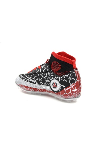 Prego (Tiwingo) Çoraplı Çocuk Halı Saha Ayakkabı SİYAH KIRMIZI