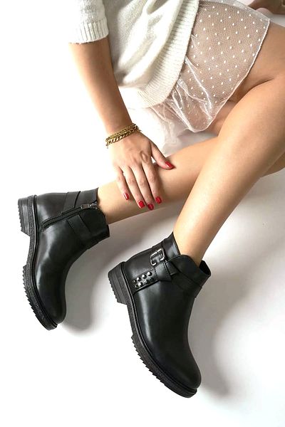 Prego Windif Thermo Non-Slip Sole Zippered Daily Women's Boots BLACK