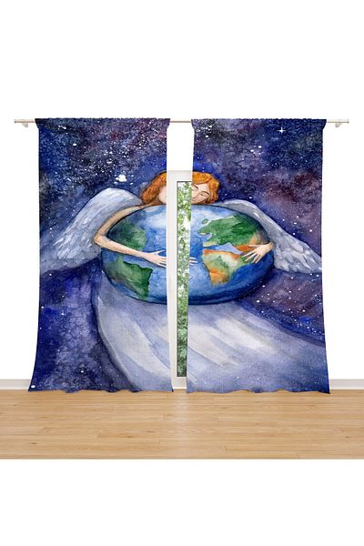 Home Duvetcoverhome 2 Wings Backdrop Curtain 3D Printed