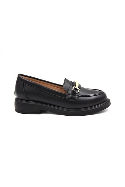 Prego Black Women'sLoafer- Poly Light Sole, Buckle Detailed Casual Shoes