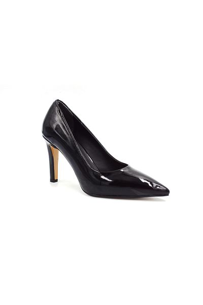 Prego Patent Leather Black Women's Stiletto Shoes - Pine Cone