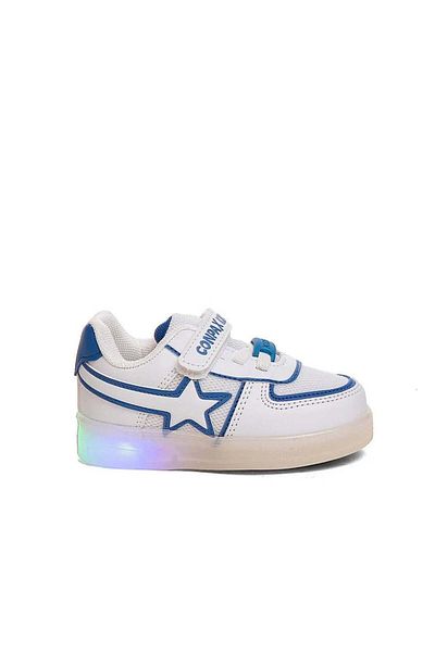 Prego CONPAX 102-01 Anora White Blue Παιδικά Αθλητικά Παπούτσια - Θερμο Αντιολισθητικό, Ορθοπεδικό Velcro